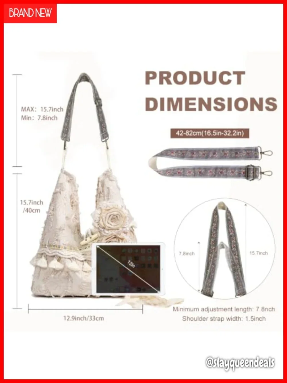 Boho Hobo Bag Fringe Tassels Crossbody Handbag Women's